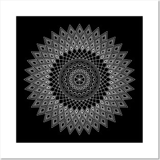 Pointed mandala (invert) Posters and Art